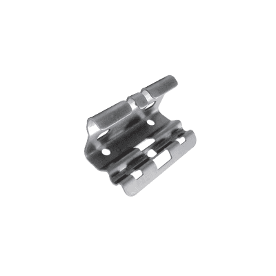 Mini clip automático, para unir tramos de charola, con acabado Electro Zinc