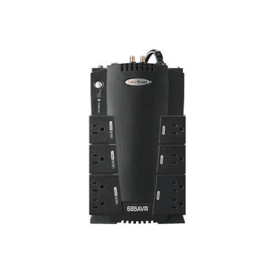 UPS de 685 VA/390 W, Topología Línea Interactiva, Entrada 120 Vca NEMA 5-15P, Tipo Gabinete Compacto, Con 8 Tomas NEMA 5-15R