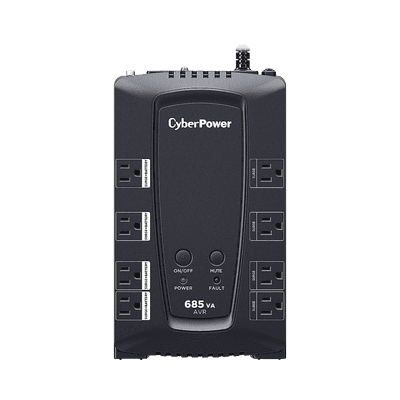 UPS de 685 VA/390 W, Topología Línea Interactiva, Entrada 120 Vca NEMA 5-15P, Tipo Gabinete Compacto, Con 8 Tomas NEMA 5-15R