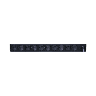 PDU Básico Para Distribución de Energía, Con 10 Tomas NEMA 5-15R Traseras, 1UR, 15 Amp, 120 Vca