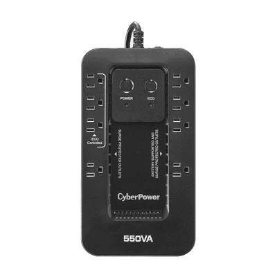 UPS de 550 VA/330 W, Topología Standby con Modo Ahorrador ECO, Entrada 120 Vca NEMA 5-15P, Con 8 Tomas NEMA 5-15R