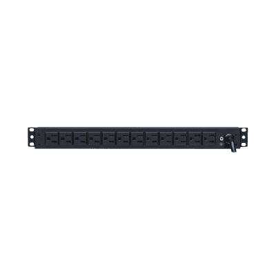 PDU Básico Para Distribución de Energía, Con 12 Tomas NEMA 5-15R Traseras, 1UR, 15 Amp, 120 Vca