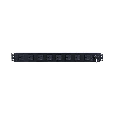 PDU Básico Para Distribución de Energía, Con 8 Tomas NEMA 5-15R Traseras y 2 Tomas 5-15R Frontales, 1UR, 15 Amp, 120 Vca
