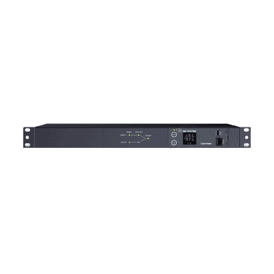 PDU ATS (Fuente Redundante Auto-transferible) Medible, Para Distribución de Energía, 2 Entradas 120 Vca NEMA5-15P, Con 10 Salidas NEMA 5-15R, Horizontal 19in, 1UR