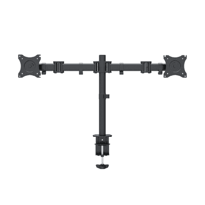 Montaje de Escritorio articulado para 2 monitores de 13 a 27" /  Soporta hasta 10 kg / Vesa 75 x 75 / 100 x 100 / Acero / Giro: 360°