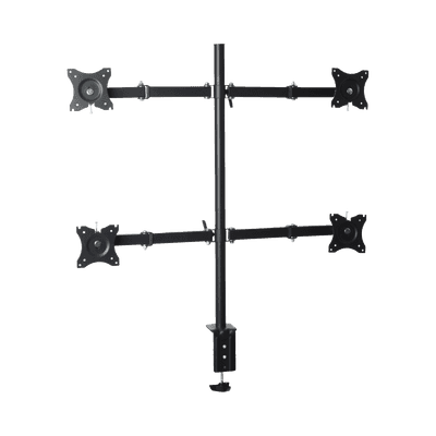 Montaje de Escritorio articulado para 4 monitores de 13 a 27" /  Soporta hasta 15 kg / Vesa 75 x 75 / 100 x 100 / Acero