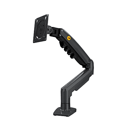 Brazo Ajustable para Monitor Ergonómico / Compatible con Monitores de 17" - 30" / Capacidad de Peso hasta 9 kg / Rotación 360° / Inclinación +85° a  -30° / Giro 180° / Ajuste de Resorte de Gas / Color Gris