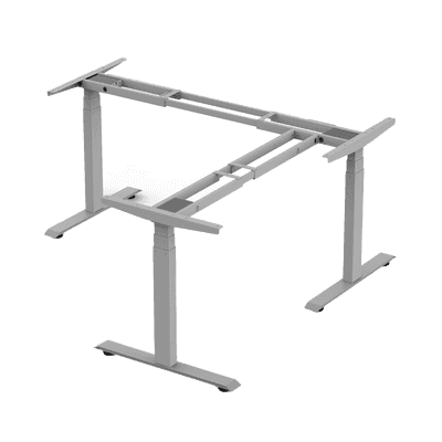 Base de Escritorio Motorizado Profesional Tipo L (3 Columnas) / Altura Ajustable 60-125cm / Estructura Estable / Funcionamiento Suave / 4 Preset de Posiciones / Color Gris / Soporta hasta 150Kg de carga