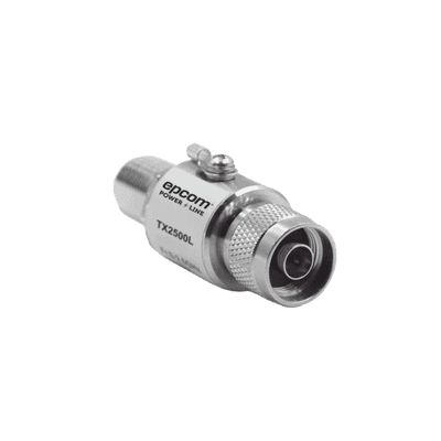 Protector de Línea Coaxial, tipo tubo de gas y paso de C.D., para 0-2.5 GHz, 750W y 0.2 dB de Perdida por Inserción