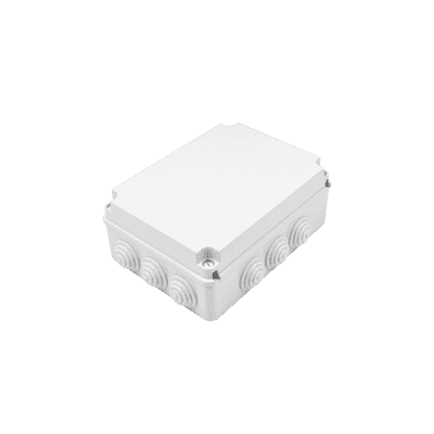 Caja Estanca de PVC Para Derivación y Conexión, 12 Entradas, Tapa Atornillada, 300x220x120 mm  (Área interna), Uso Exterior IP55, Material que no Propaga el Fuego y Libre de Hálogenos