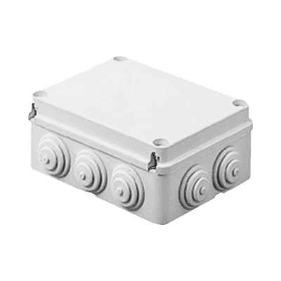 Caja Estanca de PVC Para Derivación y Conexión, 12 Entradas, Tapa Atornillada, 380x300x120 mm (Área interna), Uso Exterior IP55, Material que no Propaga el Fuego y Libre de Hálogenos