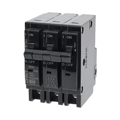 MCB - Interruptor Termomagnético Enchufable, Serie: B2Q, 3P, 30A, 240V (SKU:1002297)