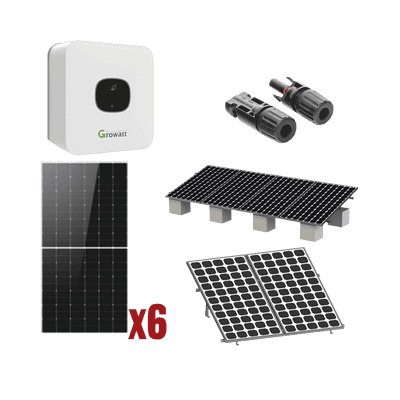 Kit Solar Interconexion  / 3kW  220Vca / Inversor GROWATT/ Montaje Incluido