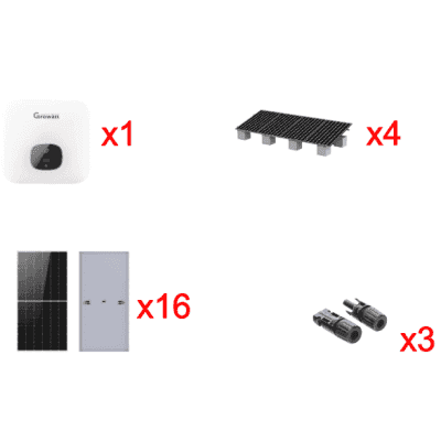 Kit Solar Interconexion  / 10kW  220Vca / Inversor GROWATT / Montaje Incluido