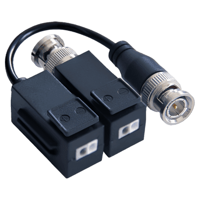 Kit de Transceptor (Balluns) TURBOHD con Boton Push / Hasta 8 MP (4K) / 100% Cobre / Soporta HD-TVI / AHD / CVI / CVBS / Audio por Coaxitron / Datos para Menu de Configurar de Cámaras