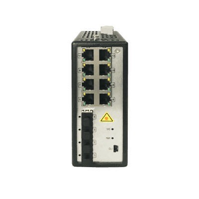 Switch Gigabit PoE+ / Industrial / Administrable / 8 Puertos Gigabit PoE+ (30 W) / 4 Puertos SFP / 250 W Total / 48 a 57 VCD / Ideal para Proyectos