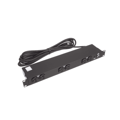 PDU Básico de Montaje en Rack, Con 6 Salidas Frontales NEMA 5-15R,  Enchufe de Entrada NEMA 5-15P, de 19in, 1UR, 15 Amp, 120 Vca