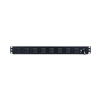 PDU Básico de Montaje en Rack, Con 10 Salidas NEMA 5-15R y Protección Contra Sobretensiones,  Enchufe de Entrada NEMA 5-15P, de 19in, 1UR, 15 Amp, 120 Vca