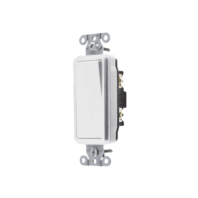 Interruptor Decorador de 20 A 120-277 V CA/ Unipolar / Cableado Lateral y Posterior / Color Blanco.