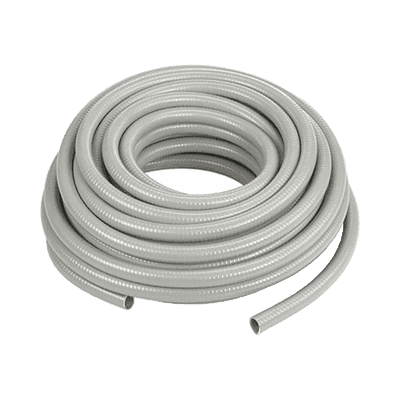 Manguera hermética tipo PolyTuff no metálica, gris de 3/8"/ 100 Pies / Aprobada para uso subterráneo y exteriores.