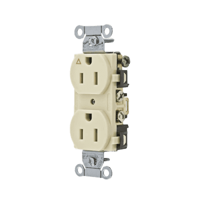Contacto Dúplex Conexión a Tierra Aislada/ 15 A 125 V/ 2 Polos 3 Hilos/ Color Marfil/ Nema 5-15R/ Grado Comercial.