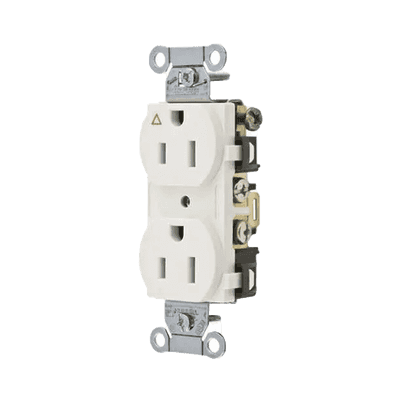 Contacto Dúplex Conexión a Tierra Aislada/ 15 A 125 V/ 2 Polos 3 Hilos/ Color Blanco/ Nema 5-15R/ Grado Comercial.