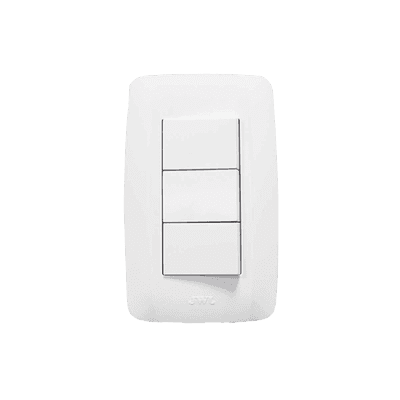 Apagador Triple de 127 V ~60 HZ 10 A / Color Blanco.