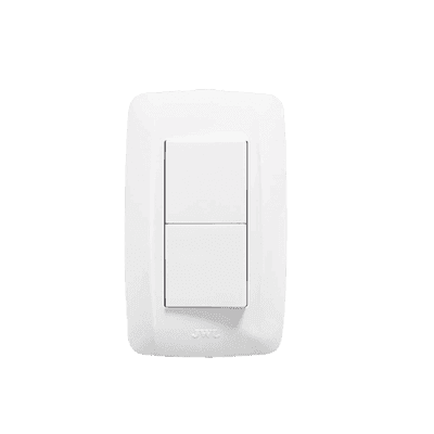 Apagador Escalera Doble de 10 A/ 127 V CA ~ 60 Hz / 1 1/2 Módulos / Color Blanco.