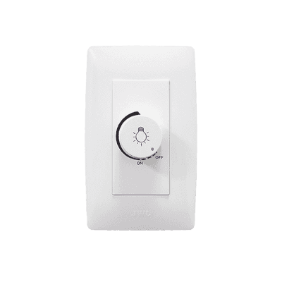 Dimmer Rotativo para Lámpara Incandescentes / 300 W 127 V CA / Color Blanco.