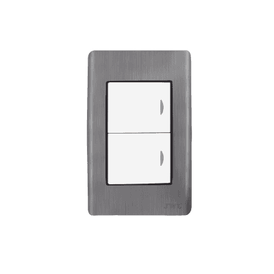 Apagador Doble de 10 A/ 127 V CA ~ 60 Hz /  Placa de Acero.
