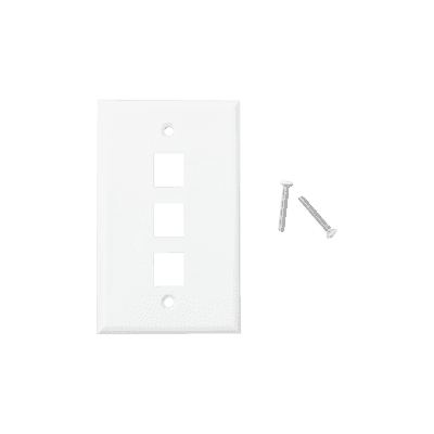 Placa de Pared de 3 Puertos, Keystone, Color Blanco