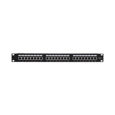 Panel de Parcheo de Impacto (110) Blindado (STP) de 24 Puertos Cat6, 19 Pulgadas