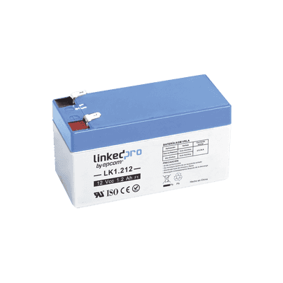 Batería de respaldo 12V | 1.2 Ah | AGM | Especial para seguridad electrónica | UPS | Sistemas de Emergencia  | Vida útil 5 años | Terminales F1  + Adaptador F2
