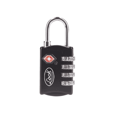 Candado de Combinación Maletero Negro TSA / Medida 30 mm/ / Nivel de seguridad 3 / Discos Programables.