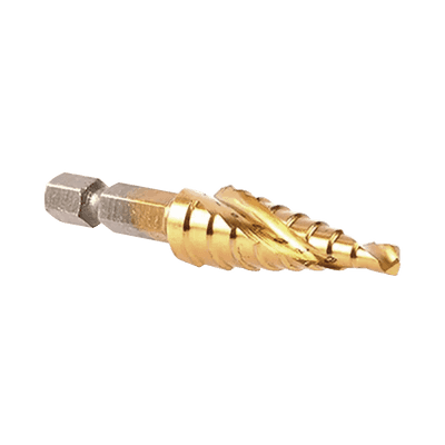 Broca escalonada espiral de hss-ti 4-12 mm zanco de 1/4" hexagonal.