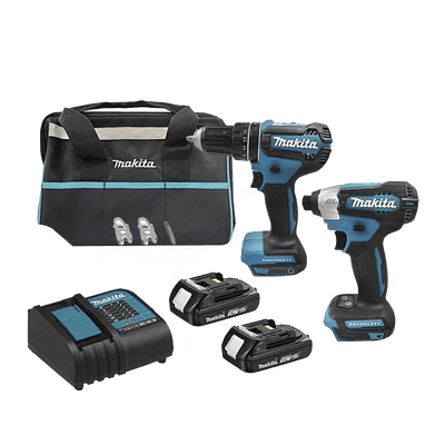 Kit de Rotomartillo Atornillador DHP485Z + Atornillador de Impacto DTD157Z, incluye 2 Baterías BL1815N, 1 Cargador DC18SD y Maleta de lona.