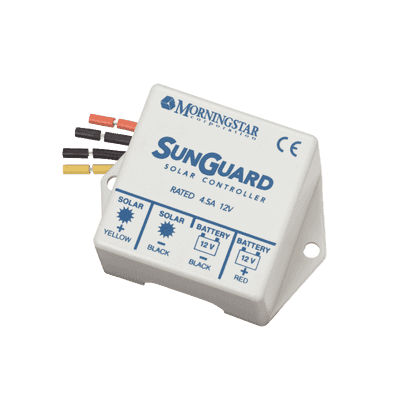 Controlador de Carga Solar PWM SunGuard 4.5 A / 12 VCC / Compensación de Temperatura / 100% Estado Sólido / -40°C a +85°C