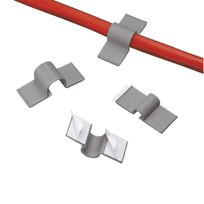 Clip adhesivo 12,7 mm, gris claro