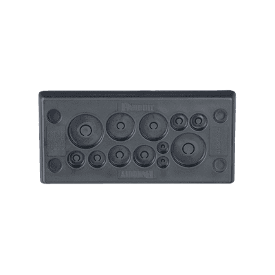 Pasacables Rectangular de Membrana, IP66, 3.39" x 1.42", 12 orificios, para Cables no Terminados. Color Negro
