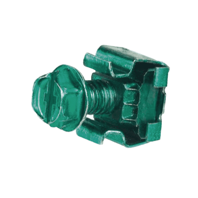 KIT 4 Tuercas Enjauladas No. 12-24, 4 Tornillos Rosca 1/2" Verde.