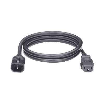 Cable de Alimentación Eléctrica Con Bloqueo de Seguridad, de IEC C14 a IEC C13, 1.2 Metros de Largo, Color Negro, Paquete de 10 Piezas