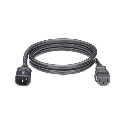 Cable de Alimentación Eléctrica Con Bloqueo de Seguridad, de IEC C14 a IEC C13, 1.8 Metros de Largo, Color Negro, Paquete de 10 Piezas
