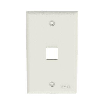 Placa de Pared Vertical, Salida Para 1 Puerto Keystone, Color Blanco Mate