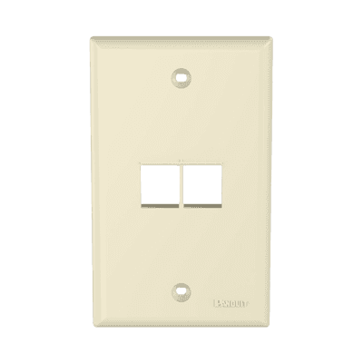 Placa de Pared Vertical, Salida Para 2 Puertos Keystone, Color Marfil
