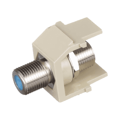 Módulo Acoplador Coaxial Tipo F, Keystone, de 75 Ohms, 3.0 GHz, Color Marfil