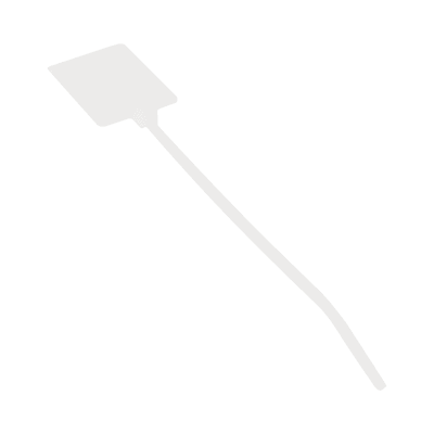 Cincho de Identificación Tipo Bandera, 130 mm largo x 2.5mm ancho, Área de Marcado de 19.1 x 26.4 mm, Nylon 6.6, Color Natural, Bolsa de 100pz