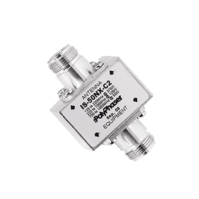 Protector Coaxial RF / 125-1000 MHz / 50 Ω / Conectores N Hembra / Ceja Lateral / 50 kA