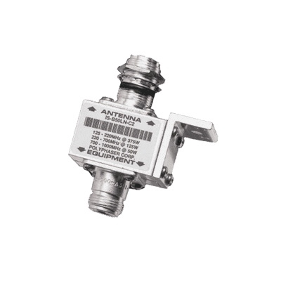 Protector Coaxial RF / 125-1000 MHz / 50 Ω / Conectores N Hembra / Bloqueo DC / 40 kA