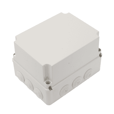 Caja Derivación-Conexión de Plástico (190 X 240 X 165 mm) con 12 Glándulas de Goma. Para Instalaciones Comerciales, Residenciales e Industriales. Incluye Tornillería para su Tapa. Funciona También como Registro.