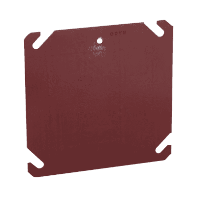 Tapa Cuadrada Para Caja Galvanizada de 4" / Color Rojo.
